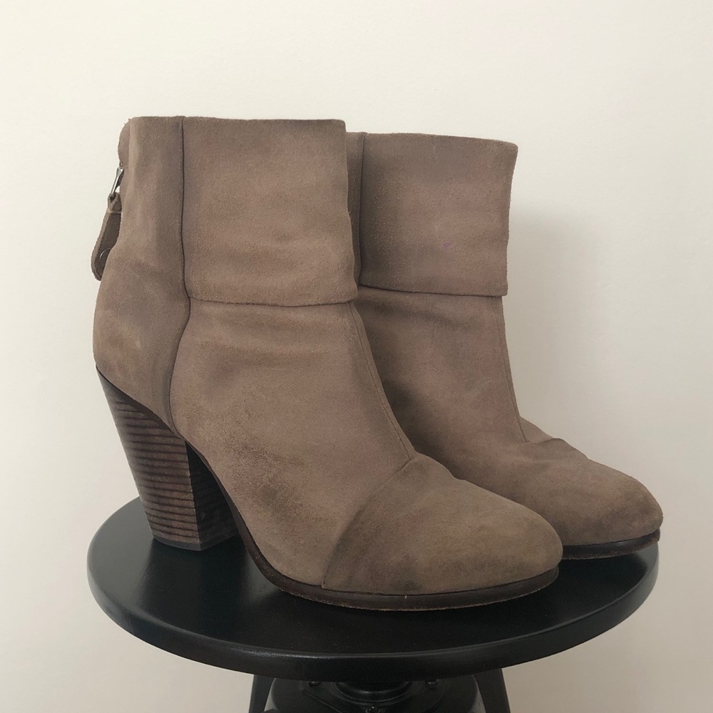 rag & bone Taupe Suede Ankle Booties